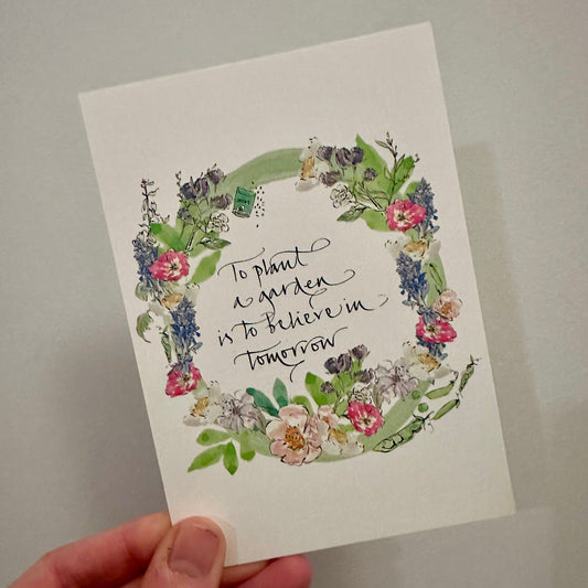 Quotation Postcard: Positive Gardening